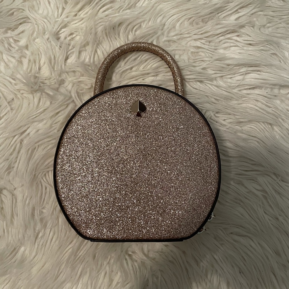 kate spade rose gold andi glitter mini canteen bag